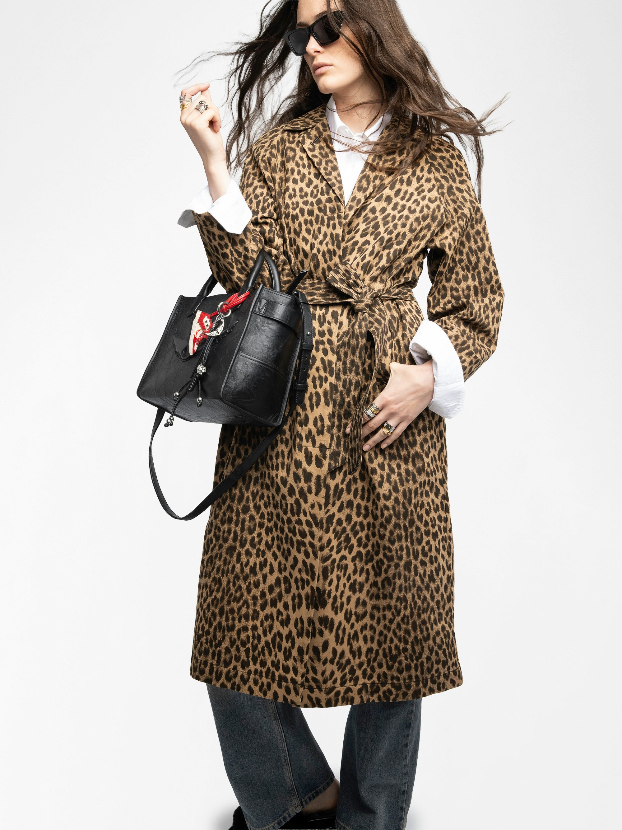 Angel Tote XS Bag - Small bag in crinkled effect leather with double handles, shoulder strap and embossed wings signature.